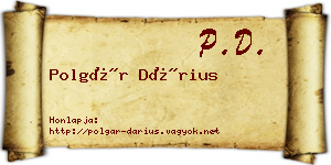 Polgár Dárius névjegykártya